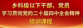 乡科级以下干部、党员学习贯彻党的二十届四中全会精神培训课程